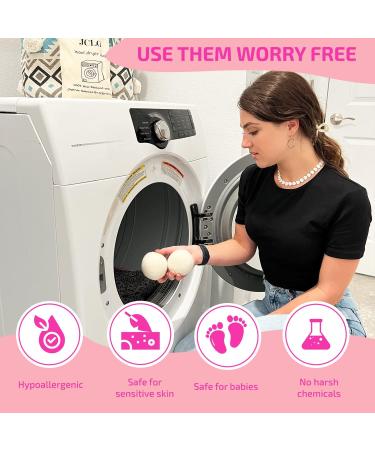 Shop JCLO XL Wool Dryer Balls - 6-Pack | Natural Fabric Softener Replaces Dryer Sheets | Eco-Friendly Laundry Balls for Dryer - Buy Online on GoSupps.com