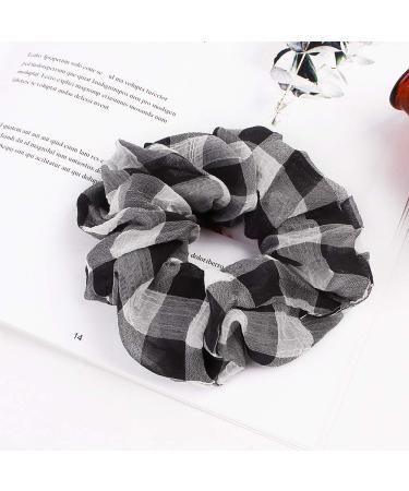 9 Pack Plaid Cotton Scrunchies Gingham Hair Bands for Women and Girls - Buy Online on GoSupps.com