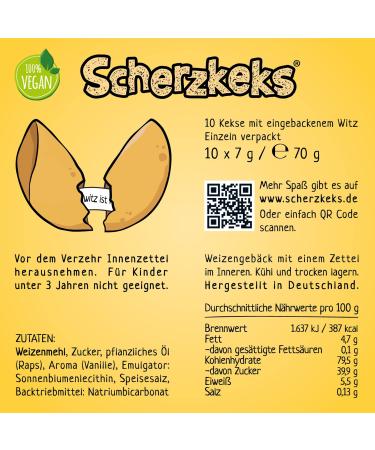 Scherzkeks Kids Fortune Cookies - 10 Fun Joke Cookies for Birthdays & Celebrations - Buy Online on GoSupps.com