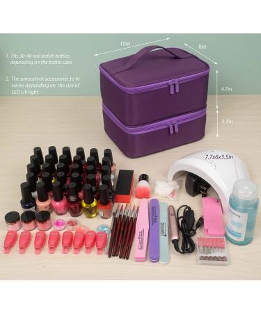 ButterFox Nail Polish Organizer Storage Case - Fits Nail UV Dryer Light and 30-40 Bottles - Nail Supplies Organizer (Royal Purple) - Buy Online on GoSupps.com