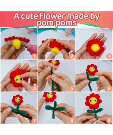 Iooleem 800pcs Multi-Colored Glitter Pom Poms Assorted Sizes for Crafts - Arts & Craft Supplies - Buy Online on GoSupps.com