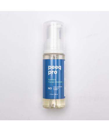 Peeq Pro Tea Tree Oil Eyelid & Facial Cleanser - Instant Foaming Cleanser & Daily Eyelid Wash to Remove Makeup & Buildup (50 mL) 1 Fl Oz (Pack of 1)