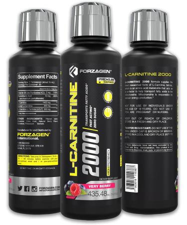 Forzagen L-Carnitine 2000 Liquid with Vitamin B6 - Acetyl L-Carnitine & L-Tartrate - 30 Servings (Very Berry) - Buy Online on GoSupps.com