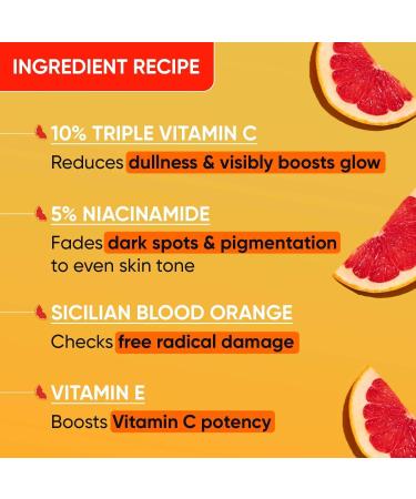 Vitamin C + E 5% Niacinamide Serum | Vitamin C Serum For Glowing Skin | Fades Dark Spots | Vit C Serum with Blood Orange & Pumpkin | For Uneven & Dull Skin | For All Skin Types | 30ml - Buy Online on GoSupps.com