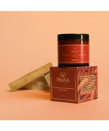Prana Turmeric & Sandalwood Face Mask | 100% Vegan | Brightening Hydrating Anti-aging | Deep Cleansing for Acne & Dark Spots | Natural Skincare 100ml - Buy Online on GoSupps.com