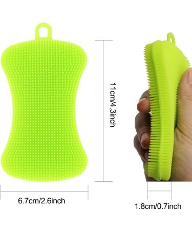 Kitchen Silicone Sponge 4 Pack Anti Bacterial Cleaning Scrubber Pot Holder Multipurpose Dish Washing Mildew Free Brush - Buy Online on GoSupps.com