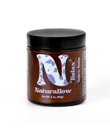 Tallow For Skin - Grass Fed & Finished Tallow Face Moisturizer Skin Care Pack - Tallow Balm For Dry Skin - Lavender & Eucalyptus Scented Tallow Balm - Multi-Purpose Tallow Balm 4oz Relax 4 Ounce (Pack of 1)