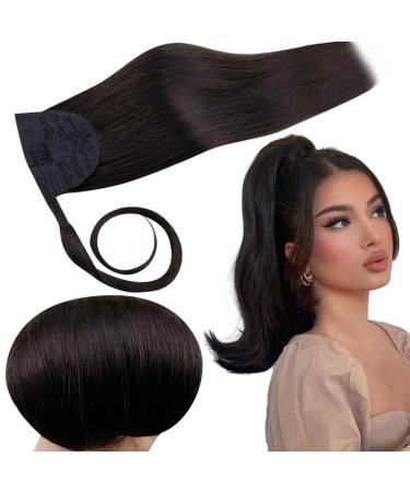 Runature ponytail hair part real hair black 35cm ponytail extensions real hair natural black real hair 70g hair extension real hair braid smooth color natural black #1b 35 cm 1-braid #1b