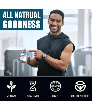 Creatine Monohydrate Gummies - 5g Per Serving for Muscle Growth & Recovery | Low Sugar Strawberry Flavor | 60 Gummies - International Shipping Available - Buy Online on GoSupps.com