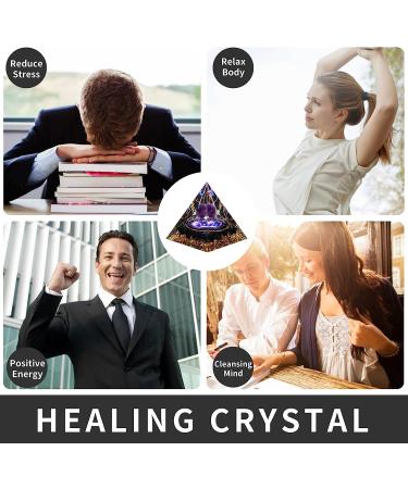 MXiiXM Orgone Pyramid - Amethyst Crystal Ball Protection Energy Generator for Stress Relief and Meditation - Buy Online on GoSupps.com