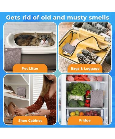 Nature Fresh Charcoal Bags Odor Absorber - Large 4 Pack (200g each) - Bamboo Charcoal Air Purifying Bags for Home, Car, Closet - Odor Eliminator and Deodorizer - 4 x 200g - Buy Online on GoSupps.com