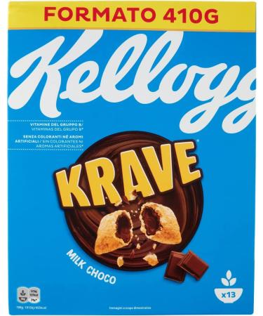 Kellogg's 3x Kelloggs Krave Milk Choco Flavor Cerealia bundle wheat oats and rice with milk chocolate filling 410 g