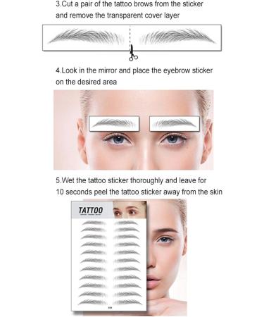 DTT Stickers Waterproof and Safe Long Lasting Eyebrow Transfers Realistic Looking Natural Eyebrows for Woman Makeup Presents E16 - Buy Online on GoSupps.com