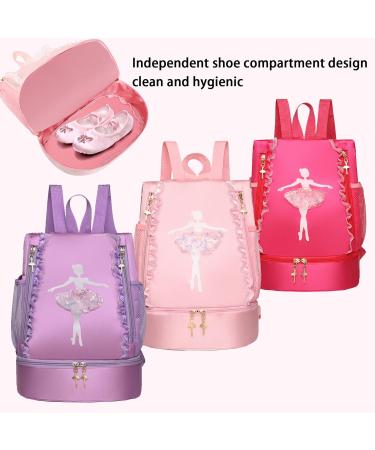 Yitengteng Ballet Dance Backpack with Shoe Compartment - Pink Little Girls Ballerina Bag for Gymnastics, Latin Dance, Yoga, Tap Dance, Jazz - Toddler Dance Storage Bag - Buy Online on GoSupps.com