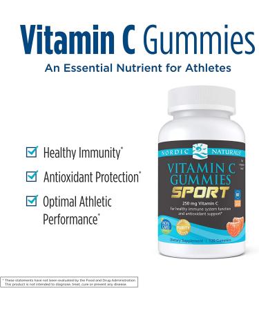 Nordic Naturals Sport Vitamin C Gummies - Tart Tangerine 125mg, 120 Count - Buy Online on GoSupps.com