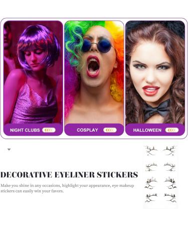 Hemoton 4 Pairs Halloween Eyeliner Stickers Eyeshadow Decor Halloween Makeup Tools Eyeliner Decals - Buy Online on GoSupps.com