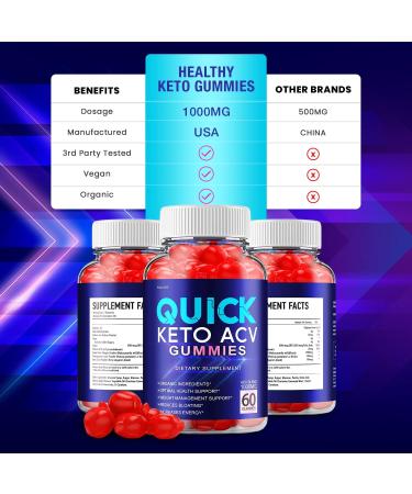 Quick Keto ACV Gummies - Advanced Formula for Faster Results (60 Gummies) - Buy Online on GoSupps.com