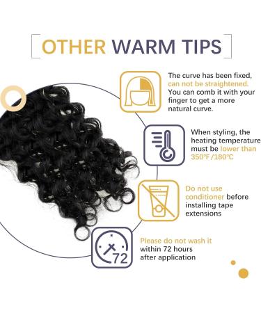 Curly Tape in Hair Extensions Off Black Human Hair Tape in Extensions 14 Inch Natural Wavy Tape Hair Extensions Real Hair 50g - Buy Online on GoSupps.com