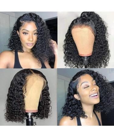 Legendhair 12 Inch Curly Bob Wigs Human Hair 13x4 HD Transparent Lace Front Human Hair Wigs For Black Women Deep Curly Wave Frontal Closure Wigs Pre Plucked With Baby Hair Natural Hairline150% Density 12 Inch 13x4 Curly Bo…