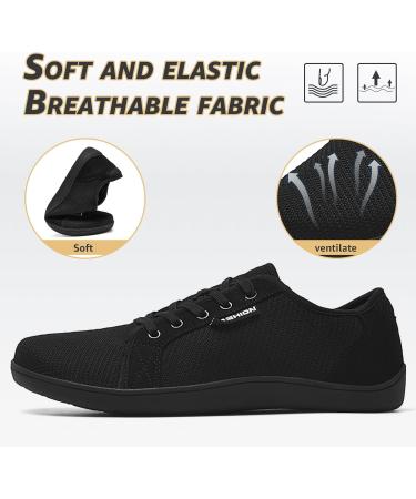 ASHION Unisex Barefoot Shoes - Women's & Men's Trail Running & Walking Shoes - Wide Fit Comfortable Road Running Shoes in EU Size 43 - Black - Buy Online on GoSupps.com