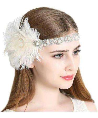 amangul Feather Headpiece Woman Carnivals Flapper Headband Mardi Gras Headpiece Masquerade Headpiece Gatsbys Headpiece(Black) - Buy Online on GoSupps.com