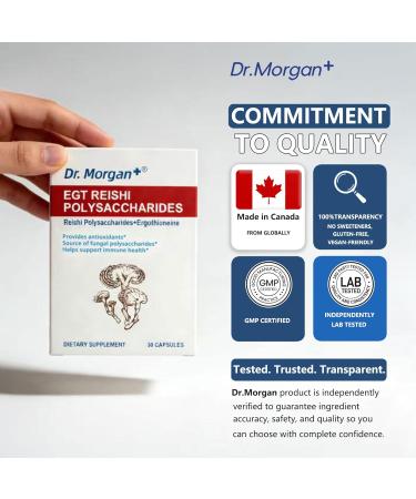 Dr. Morgan EGT + Reishi Polysaccharides Supplement 99% Pure Ergothioneine & 40% Polysaccharides Reishi Antioxidant for Cellular Health & Immune Support Vegan Third-Party Tested Made in Canada - Buy Online on GoSupps.com