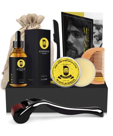 Beard Grooming Kit For Men Beard Care & Growth Kit For Men Beard Kit With Beard Growth Oil Beard Balm Beard Derma Roller Beard Comb Eyebrow Trimmer(5pcs) Beard Gifts For Men - Buy Online on GoSupps.com