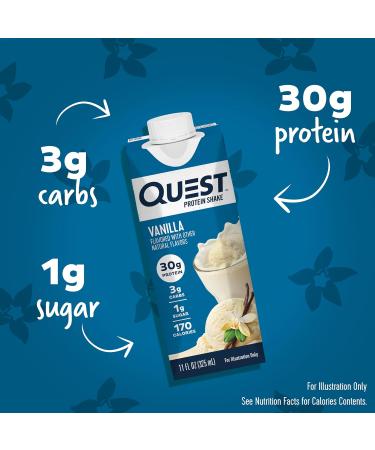 Quest Protein Shake Vanilla 11 Fl Oz 4 Count Pack of 3 and Protein Chips Chili Lime Nacho Cheese Loaded Taco Variety Pack - Buy Online on GoSupps.com