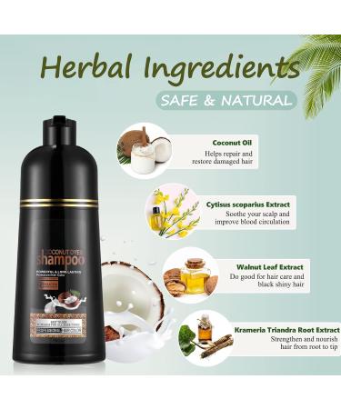 Blonde Brown Hair Dye Shampoo - 3 in 1 Coconut Formula for Gray Coverage | Herbal Brown Shampoo for Men & Women - 16.9 Fl Oz - Buy Online on GoSupps.com