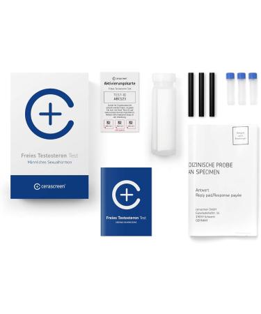 Cerascreen Free Testosterone Test Kit - Quick & Easy Home Saliva Test for Testosterone Deficiency - Buy Online on GoSupps.com