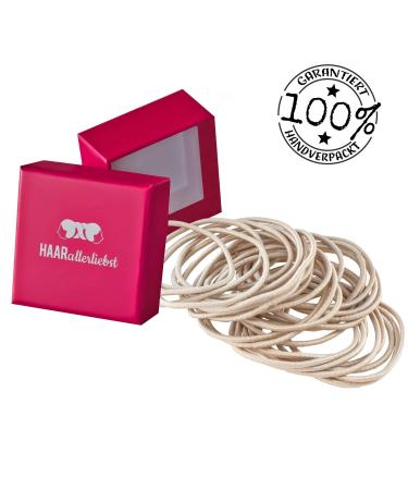 Buy Hair-Like Hair Ties for Blonde Hair - 30 Thin Beige Ties with Pink Storage Box | 1.5mm Thick - Buy Online on GoSupps.com