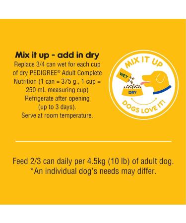 PEDIGREE High Protein Adult Wet Dog Food - Beef & Lamb Flavour in Gravy 375g 12 cans - Buy Online on GoSupps.com