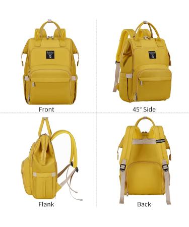 Pomelo Best Baby Diaper Backpack | Macaron Diaper Bag with Waterproof Changing Pad | Large Capacity Travel Bag in Yellow - Buy Online on GoSupps.com