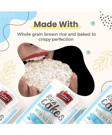 Lieber's Thin Rice Cakes 6 Pack - Kosher Certified, Dairy Free, Wheat Free, Gluten Free, Vegan Options - Sea Salt Flavor - Buy Online on GoSupps.com