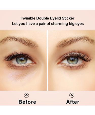 VOCOSTE Double Eyelid Stickers - 600 Pcs Invisible Eye Lift Tape with Tweezers & Fork | Perfect for Single Asymmetrical & Droopy Eyes - Beige - Buy Online on GoSupps.com