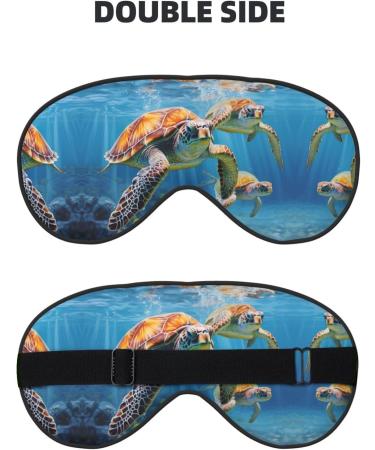 SSIMOO Sea Turtles Print Light-Blocking Eye Mask | Ultra-Soft for Comfort & Restful Sleep - International Shipping Available - Buy Online on GoSupps.com