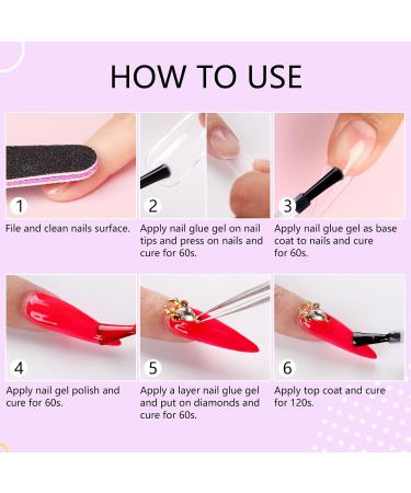 SAVILAND 4-in-1 Gel X Nail Glue - 2 PCS 15 ML Super Strong Brush On Nail Glue for Acrylic & False Nails UV & LED Lamp Required - Perfect for Lasting Manicures - Buy Online on GoSupps.com