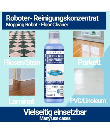 6x 1000ml Wiping Robot Cleaning Agent Concentrate | Fresh Fragrance Foam Arm Strip-Free | Soil Cleaner 6L - International Shipping - Buy Online on GoSupps.com