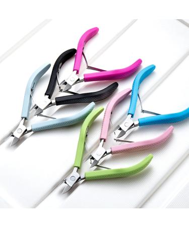 W-LOVNEST Practical Stainless Steel Cuticle Scissors Cutter with Rubber Handle Full Jaw Nails Trimmer for Home and Salon Use Pink - Buy Online on GoSupps.com