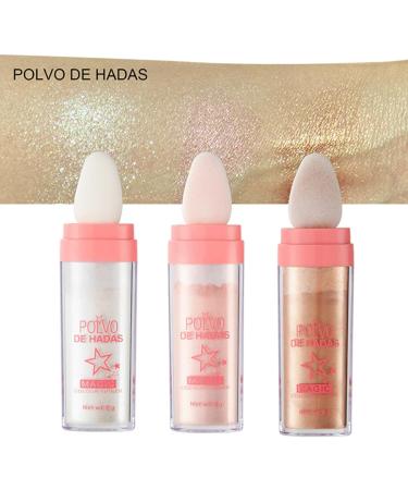 Hocossy Highlighter Powder Stick - 3 Colors Glitter Patting Powder for Face, Eyes, Lips, Hair & Body - Shimmer Sparkle & Glow Cosmetic - Buy Online on GoSupps.com