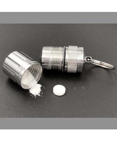 MEECN Pill Crusher & Stainless Steel Keychain Pill Holder Set - Crush Pills to Fine Powder, Waterproof Pill Cases for Vitamins - Buy Online on GoSupps.com