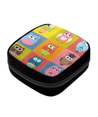 GIAPB Period Bag Sanitary Napkin Storage Bag Pad Holder for Period Makeup Pouch Animal Owl Bird Pattern Color1006