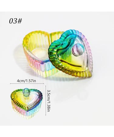 Nails Art Glass Dappen Dish Crystal Glass Dish Nails Art Dappen Dish With Lid Heart Shaped Liquids Crystal Cup F - Buy Online on GoSupps.com