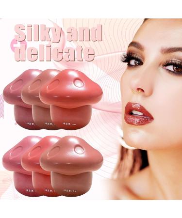 Cuteangel Blue Mushroom Lip Velvet Mud - Dual Use Long-lasting Lipstick & Cheek Gloss Fade Resistant Non-Stick Cup Perfect Red (C One Size) - Buy Online on GoSupps.com