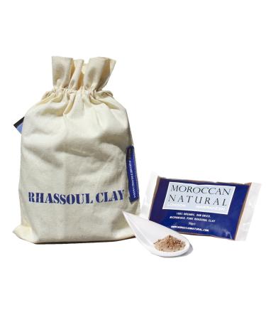 Moroccan Natural - Rhassoul Clay: Natural Sun Dried and Micronised. Sourced directly from the Atlas Mountains (200g: 4 x 50g sachets)