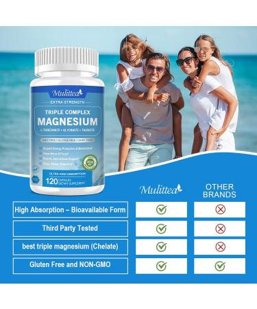 Max Absorption Magnesium L-Threonate Complex 2000mg - Nerv Calm & Mood Support Supplement - 120 Count - Buy Online on GoSupps.com