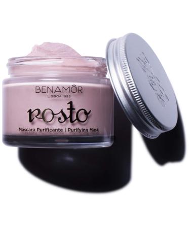 BENAM R Benam r Rosto Cleansing detox facial mask with white and pink clay with organic rose extract without parabens vegan 98 natural ingredients 50 ml can