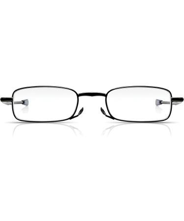 Buy Read Optics Foldable Full-Rim Reading Glasses for Men/Women - Prescription 2.0 Black Rectangular Style Includes Hard Shell Case & Travel Aid - Buy Online on GoSupps.com