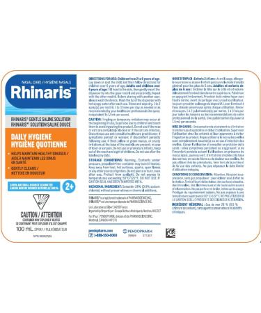 Rhinaris Rhinaris Daily Hygiene - Isotonic Gentle Saline Solution 100ml - Natural Source Seawater Preservative Free Nasal Spray for Men Women & Kids - Relieves Dryness - Maintains Healthy Sinuses Gentle Formula - Buy Online on GoSupps.com