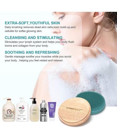 Soft Silicone Body Brush for Wet or Dry Exfoliating - Green | Sensitive Skin Scrubber & Massage Tool - Buy Online on GoSupps.com